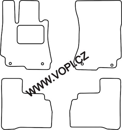 Textil-Autoteppiche Mercedes S W221 original fixace 2005 - 2013 Royalfit (2953)